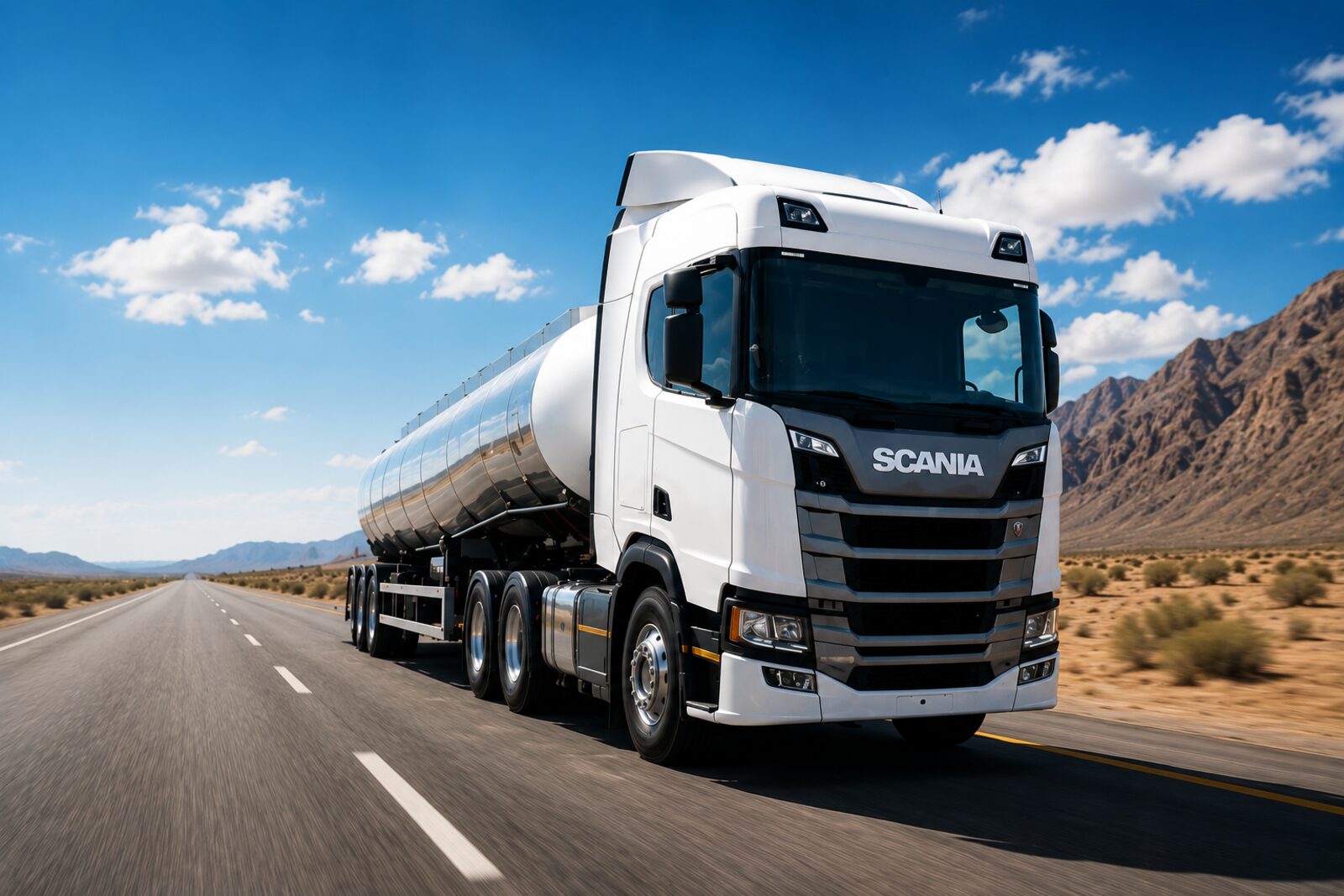 Tanker on the open Namibian highway